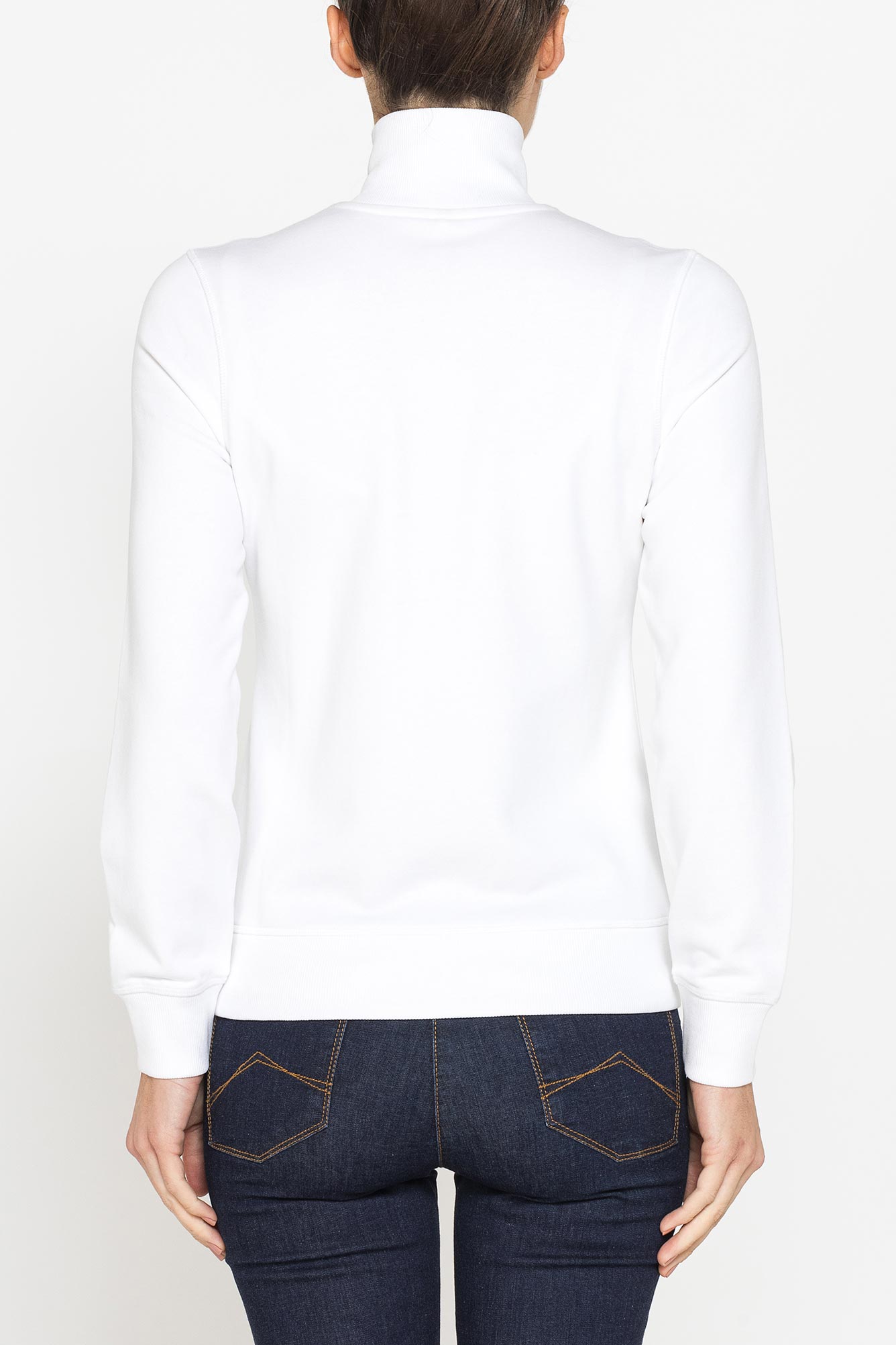 felpa full zip con collo alto