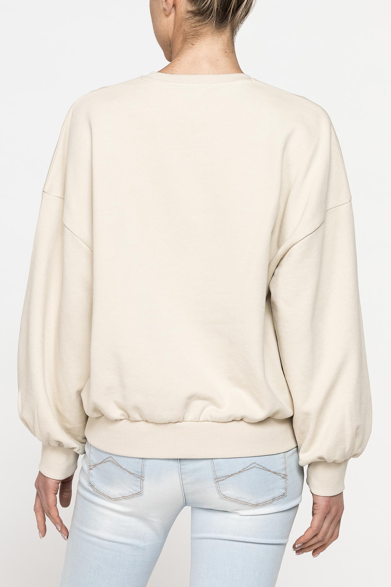 felpa girocollo oversize fit con manica ampia