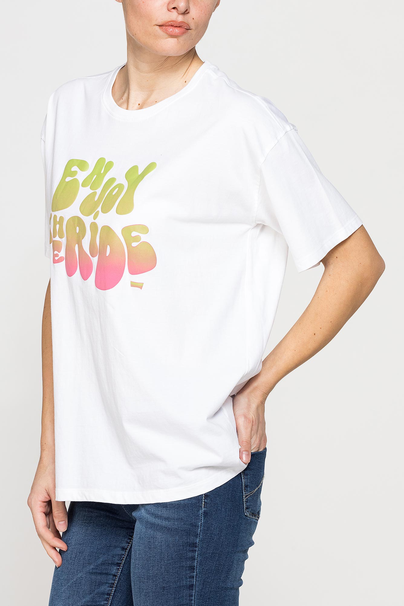 t shirt oversize modello boyfriend con stampa t shirt oversize modello boyfriend con stampa