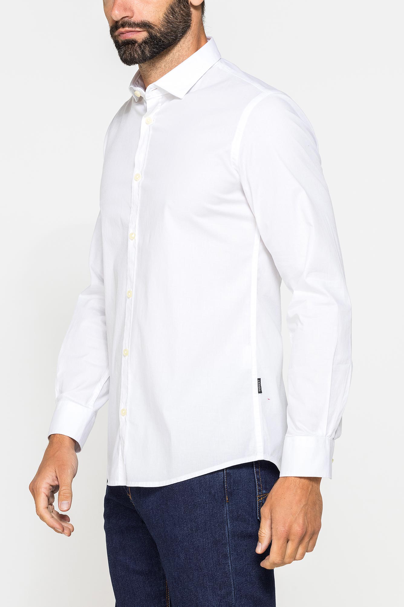 camicia slim fit in popeline stretch
