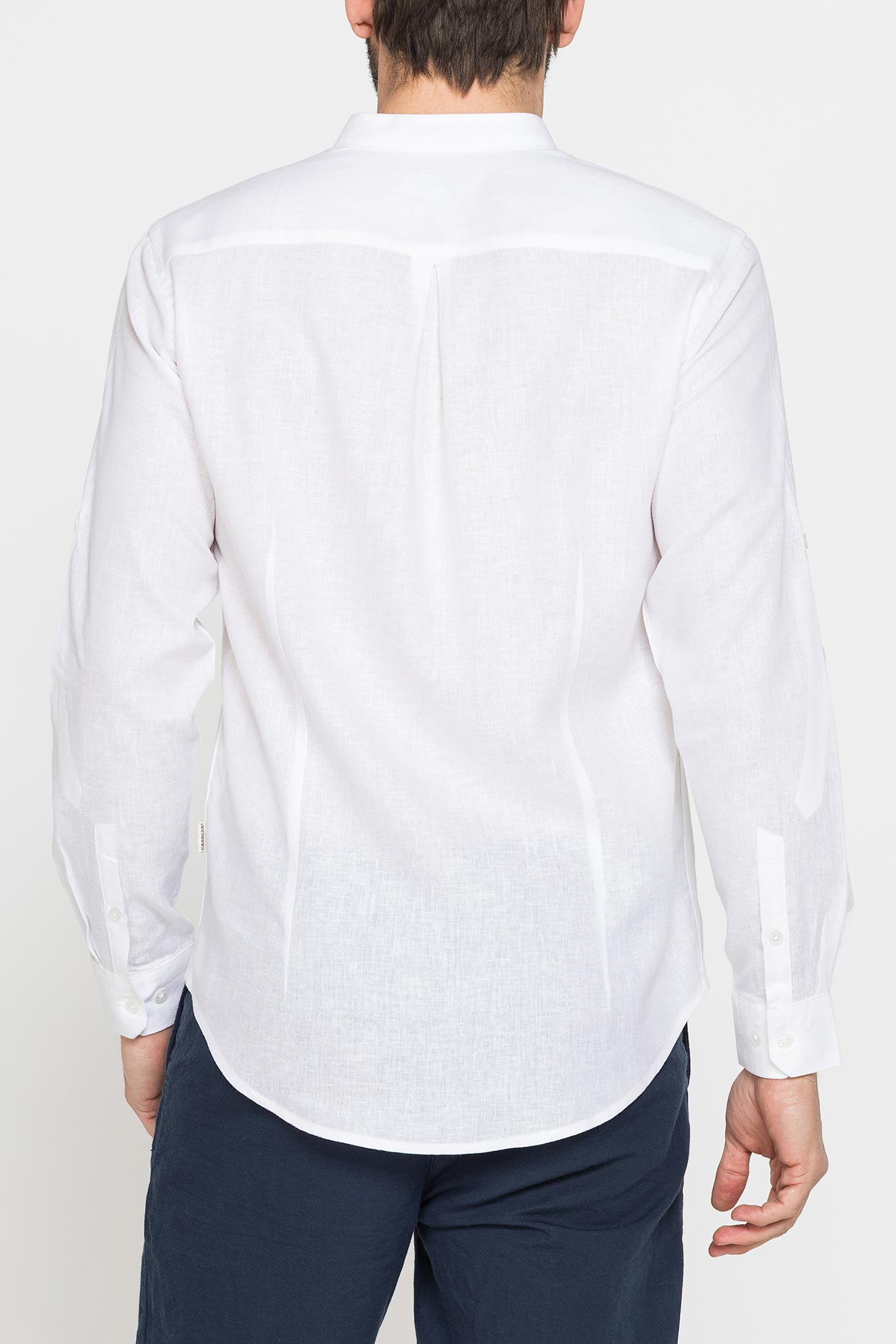 camicia coreana in misto lino e lyocell a tinta unita camicia coreana in misto lino e lyocell a tinta unita