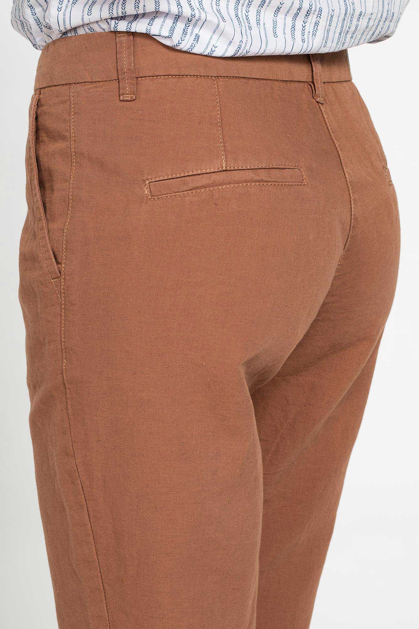 pantalone chino in misto lino