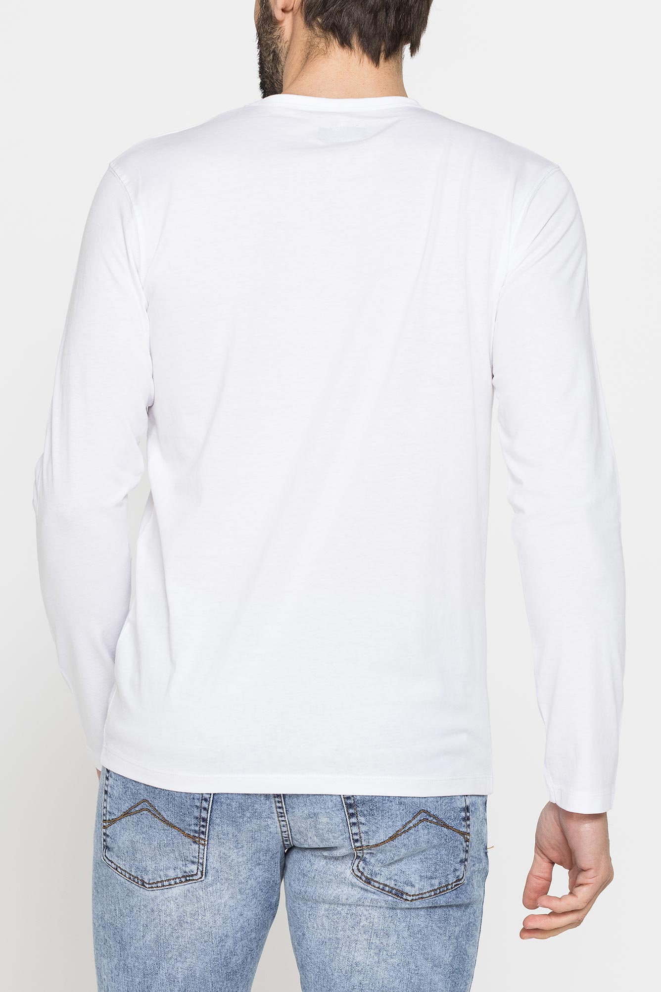 t shirt manica lunga tinta unita in cotone organico