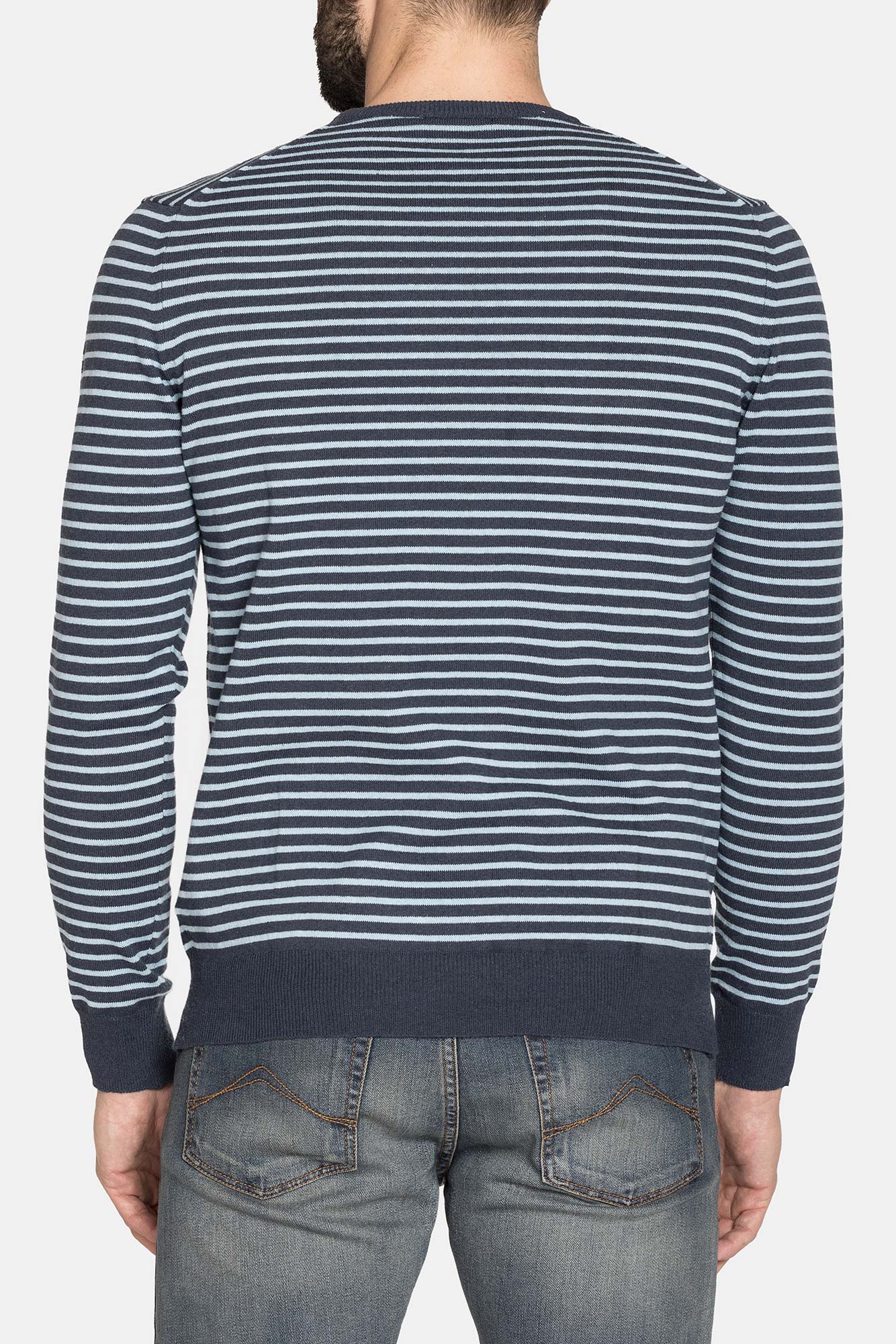 maglia rigata girocollo in cotone