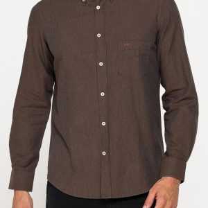 CAMICIA DI FLANELLA IN COLORI TINTA UNITA CON TASCHINO