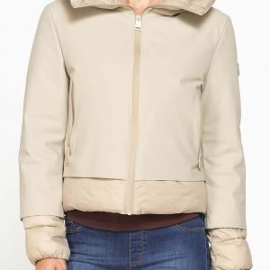 GIUBBINO CORTO CON CAPPUCCIO IN DOPPIO TESSUTO